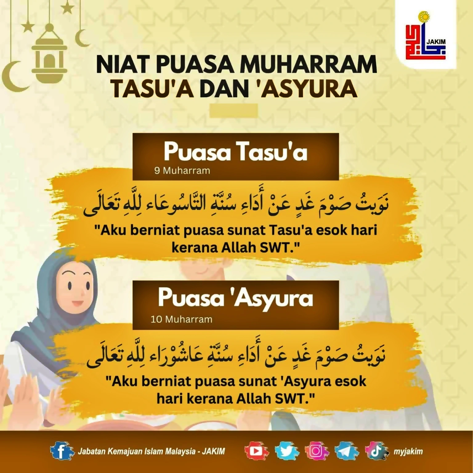 niat puasa asyura tasua jakim