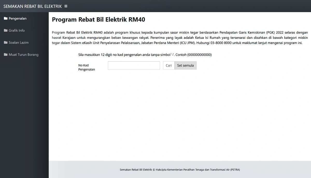 portal semakan rebate elektrik