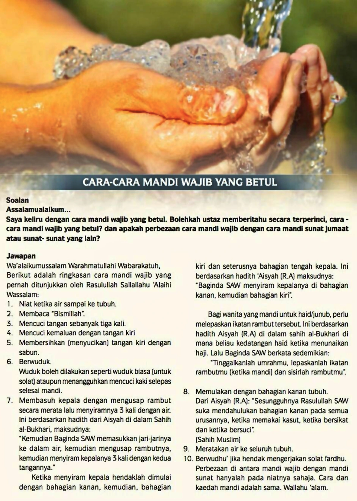 tatacara mandi wajib jakim