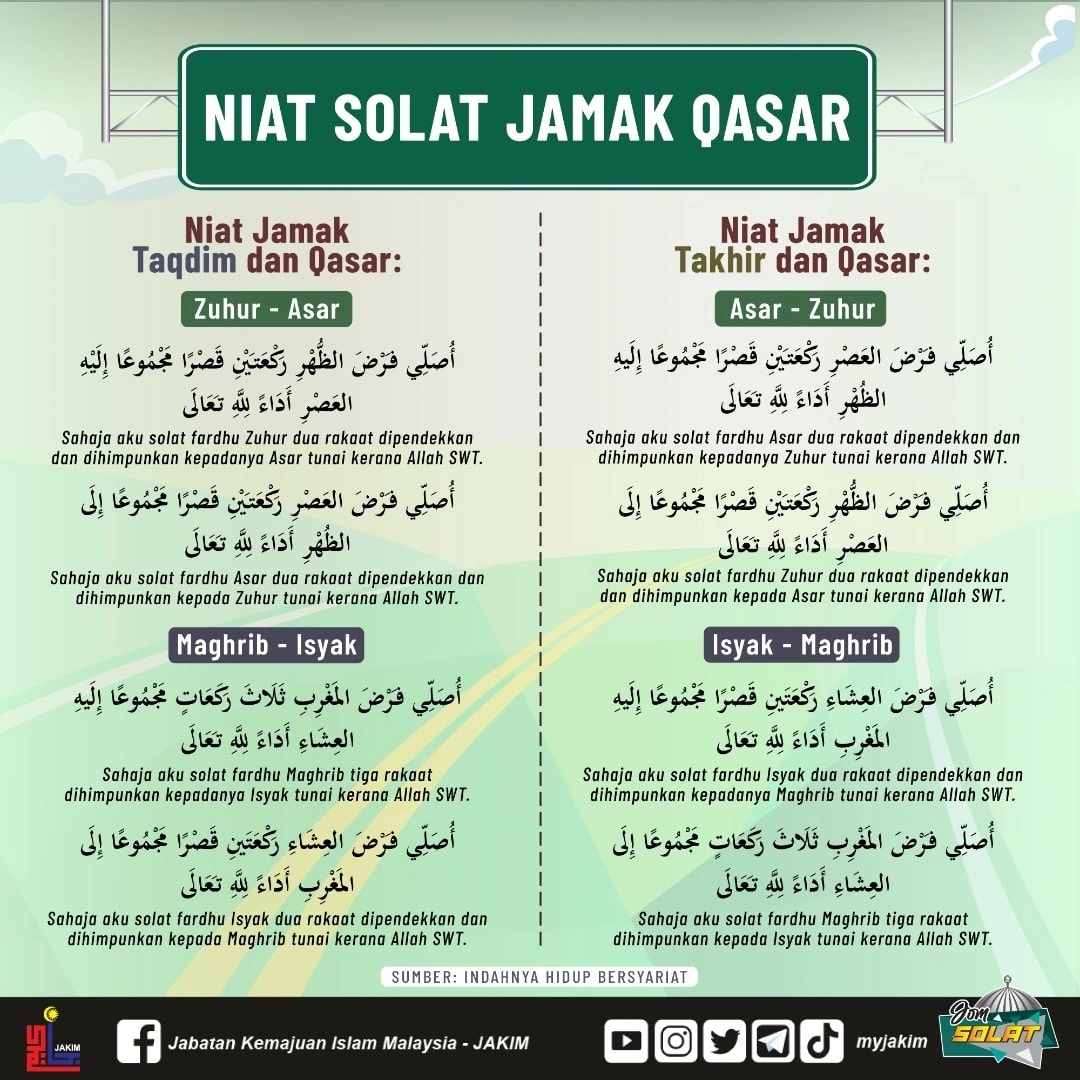 niat solat jamak qasar jakim