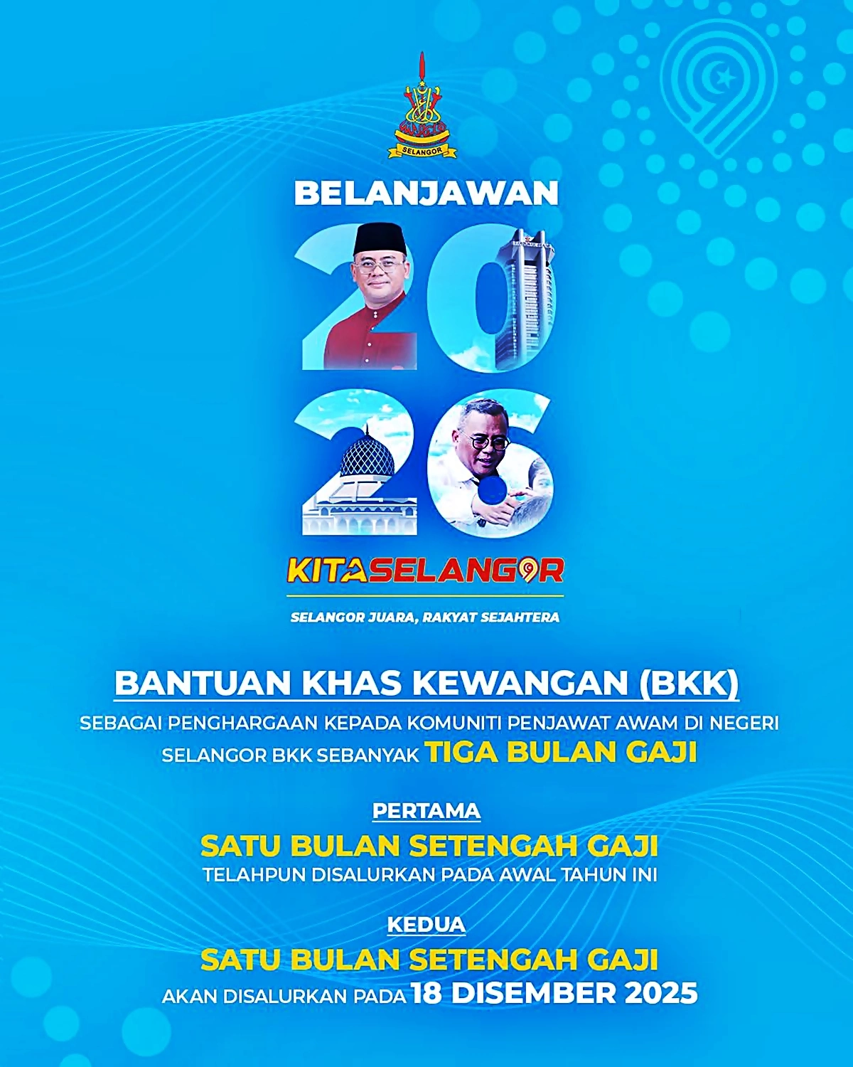 bonus penjawat awam selangor 2026