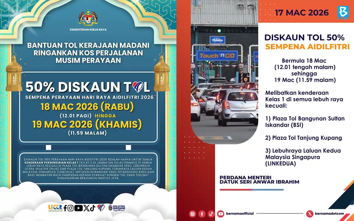 diskaun tol raya aidilfitri 2026