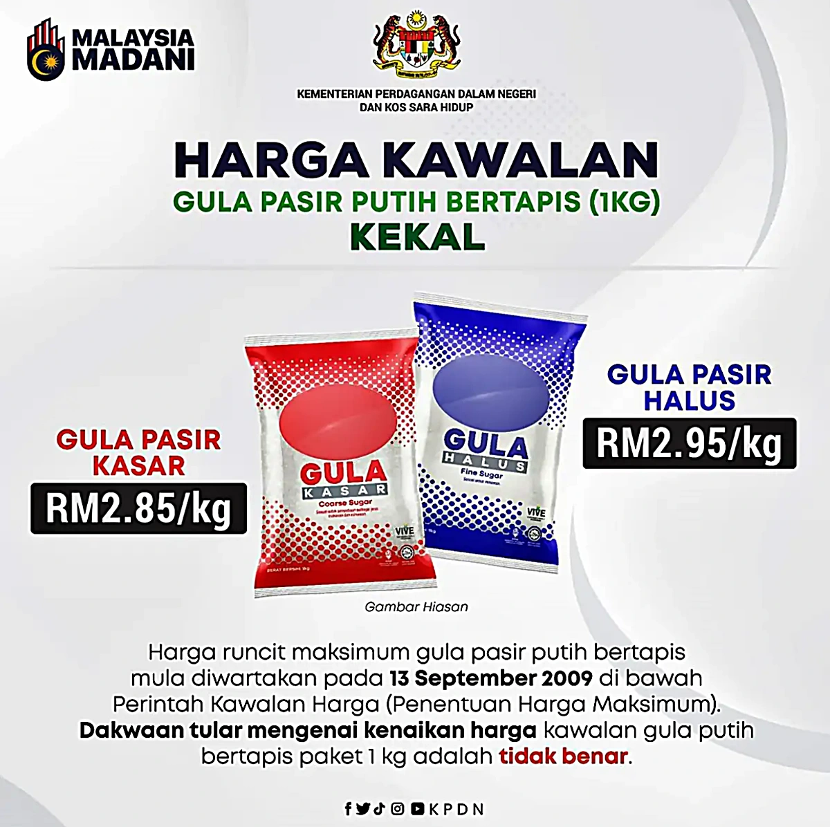harga gula terkini