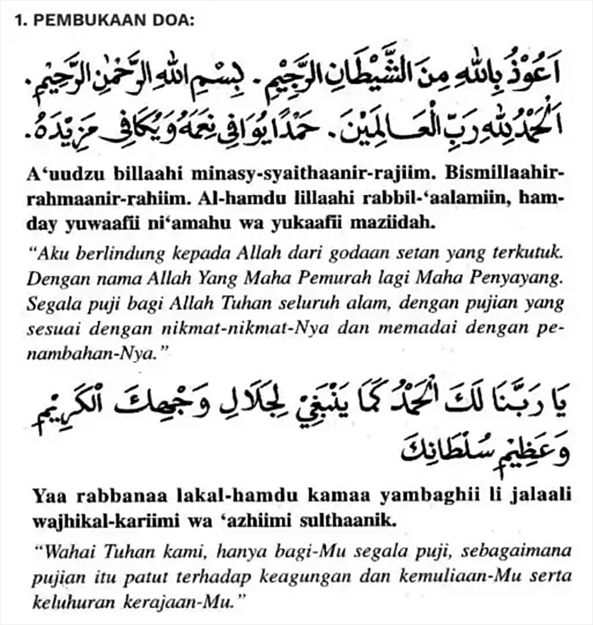 doa pembukaan
