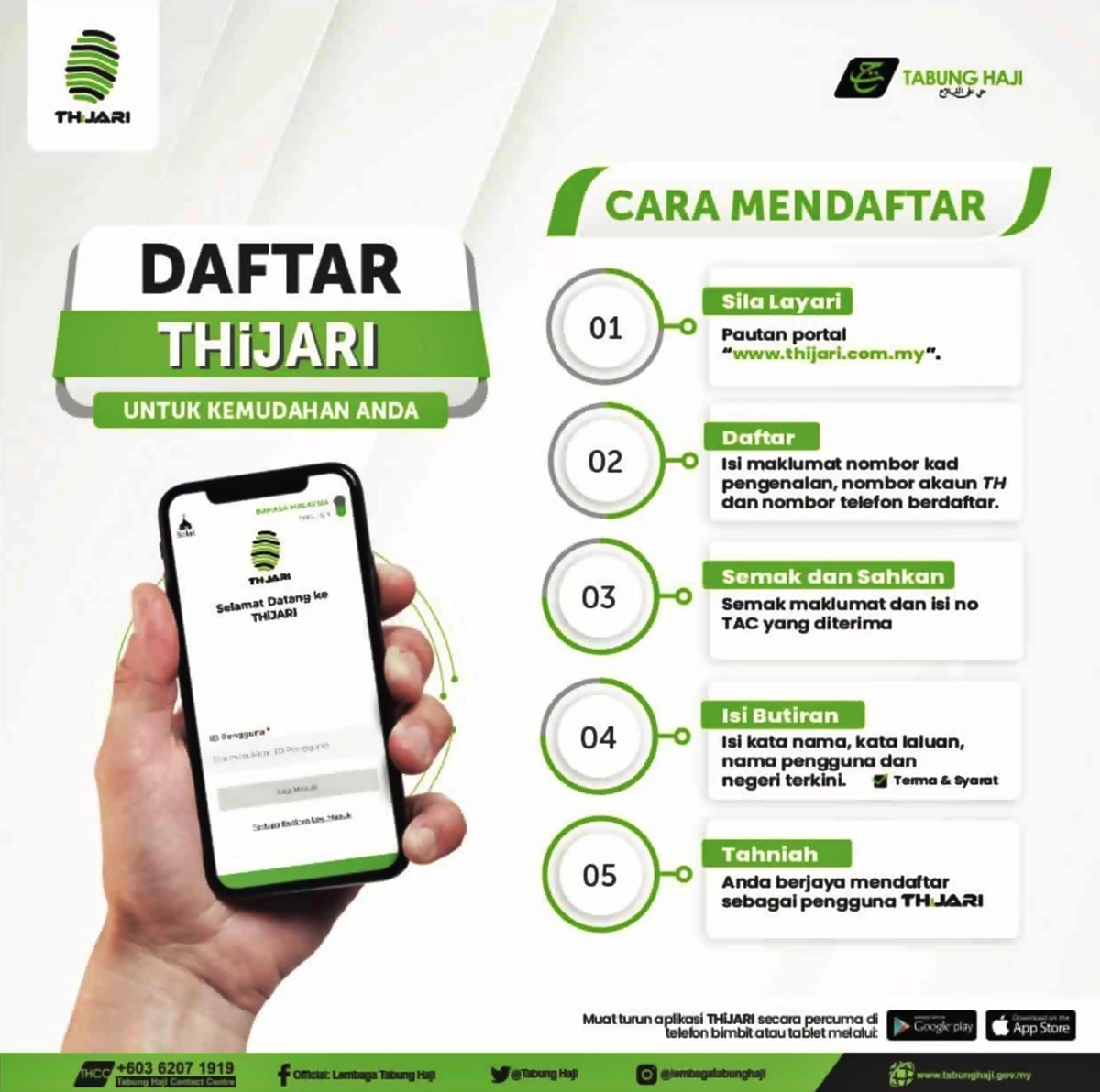 panduan daftar thijari