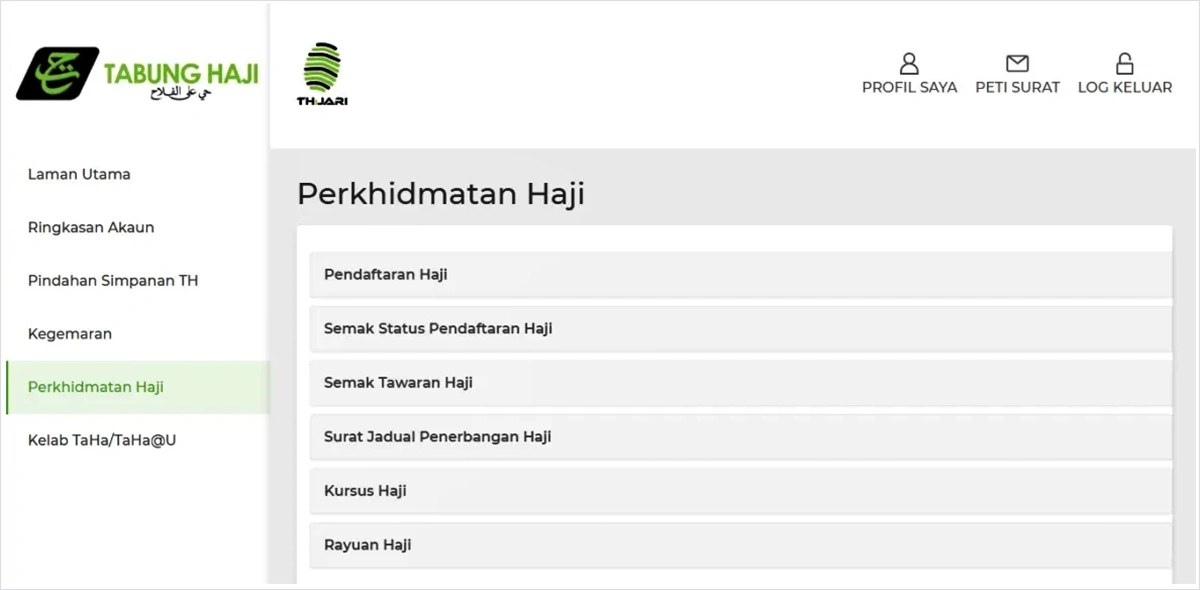 thijari perkhidmatan tabung haji