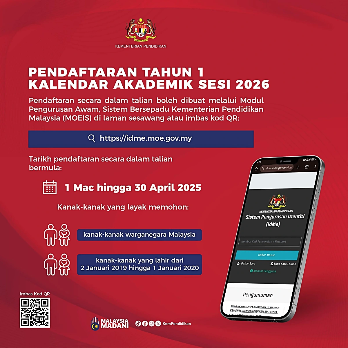 daftar tahun 1 2026