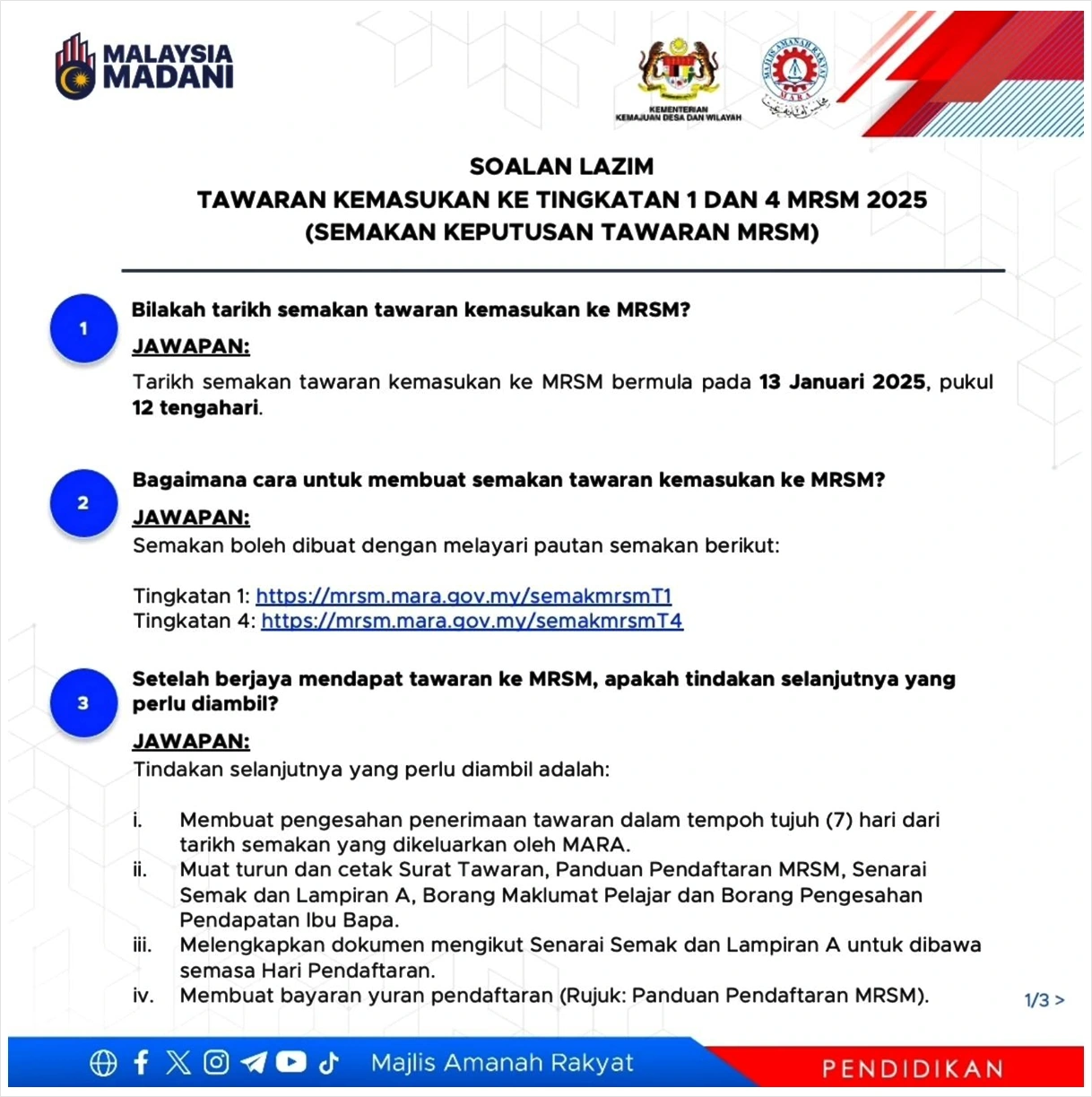 info kemasukan mrsm 2025 1
