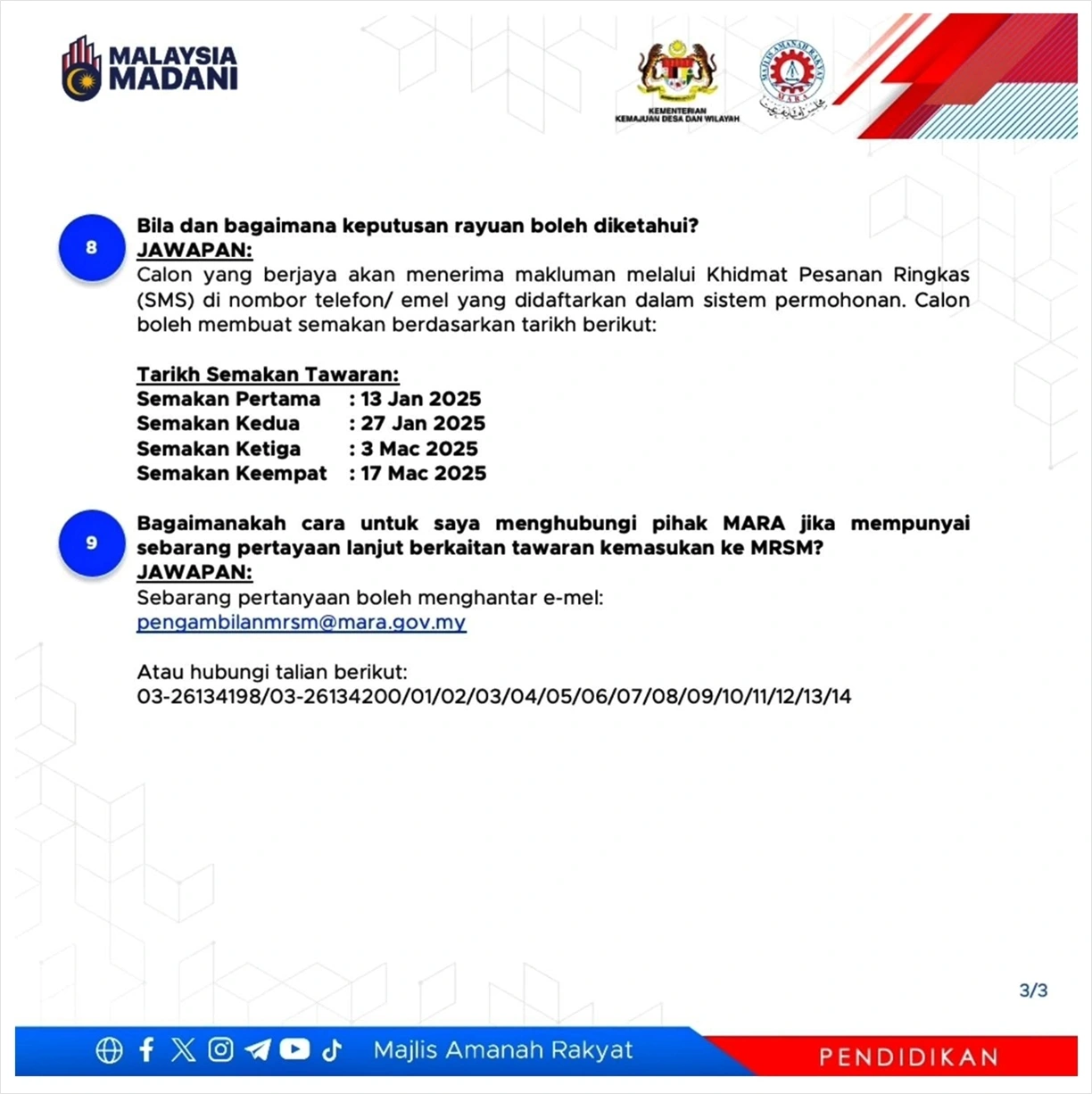 info kemasukan mrsm 2025 3