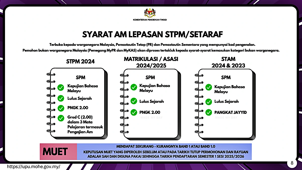 syarat permohonan upu stpm 2