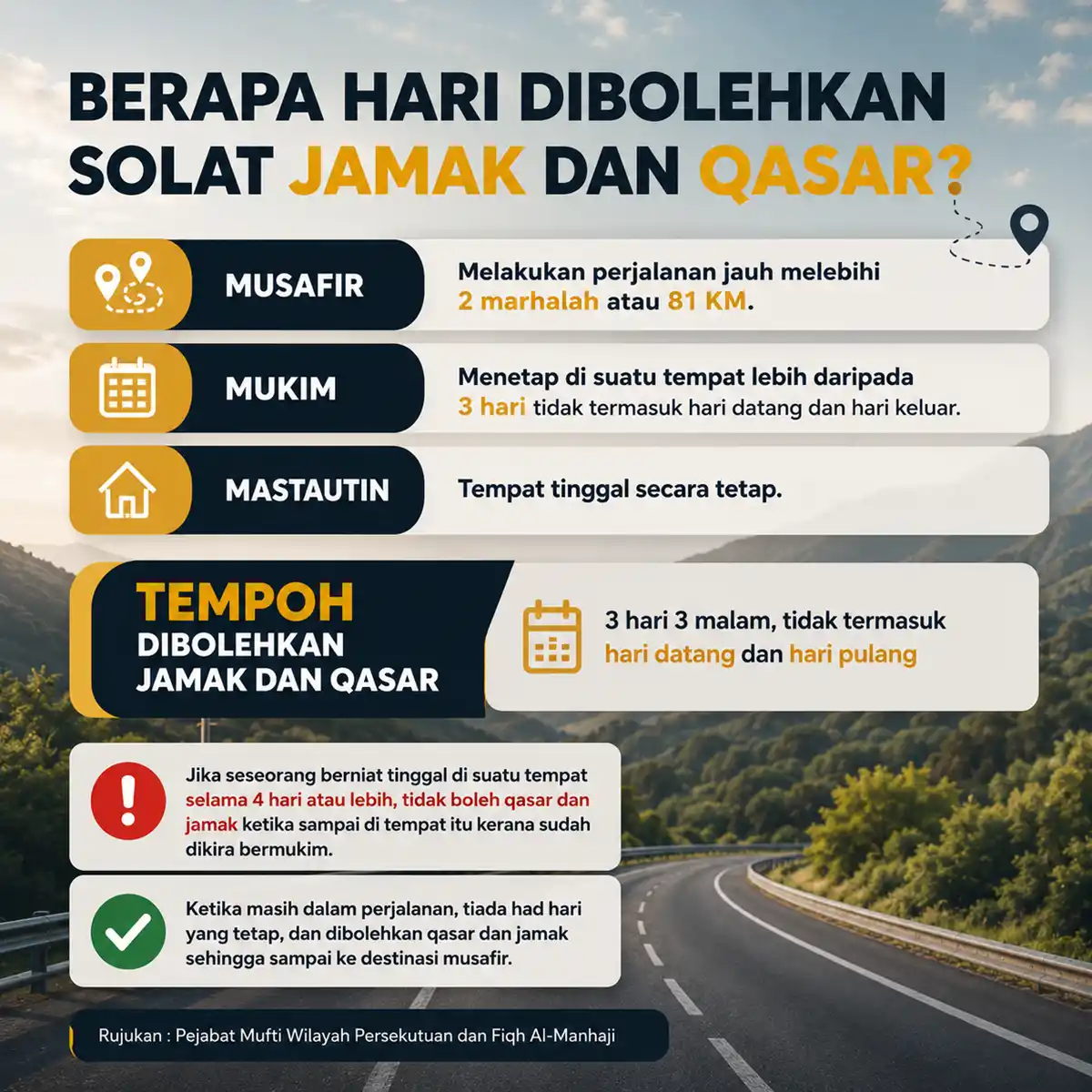 hari dibolehkan solat jamak qasar