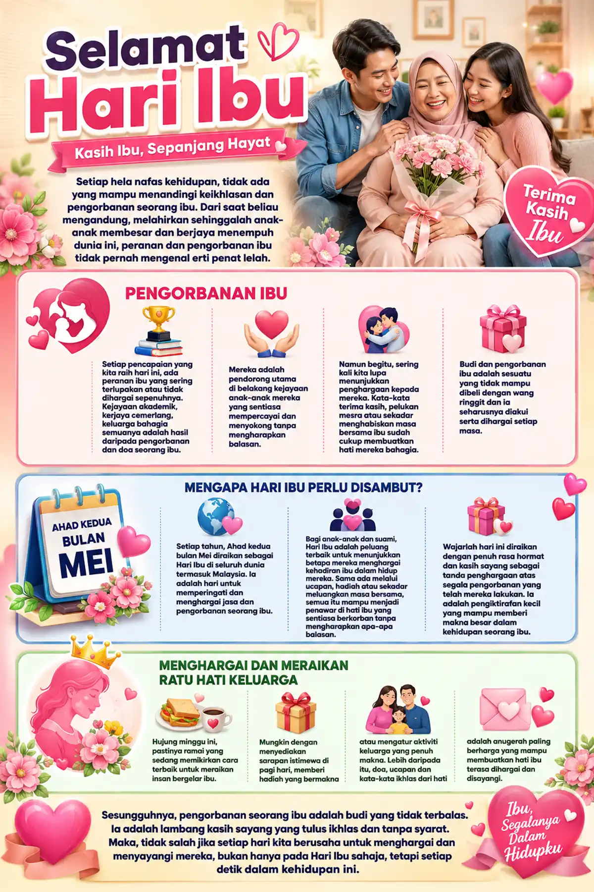 infografik selamat hari ibu