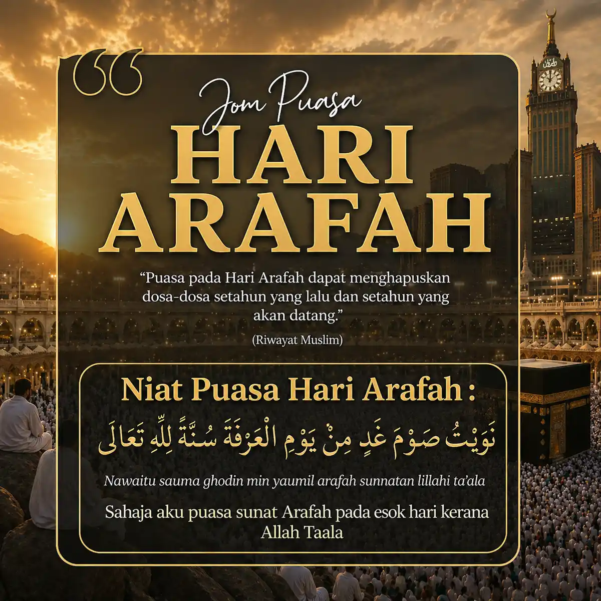 niat puasa arafah jakim