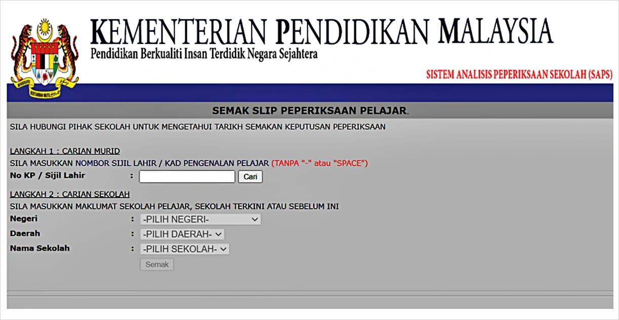 portal sistem saps ibu bapa