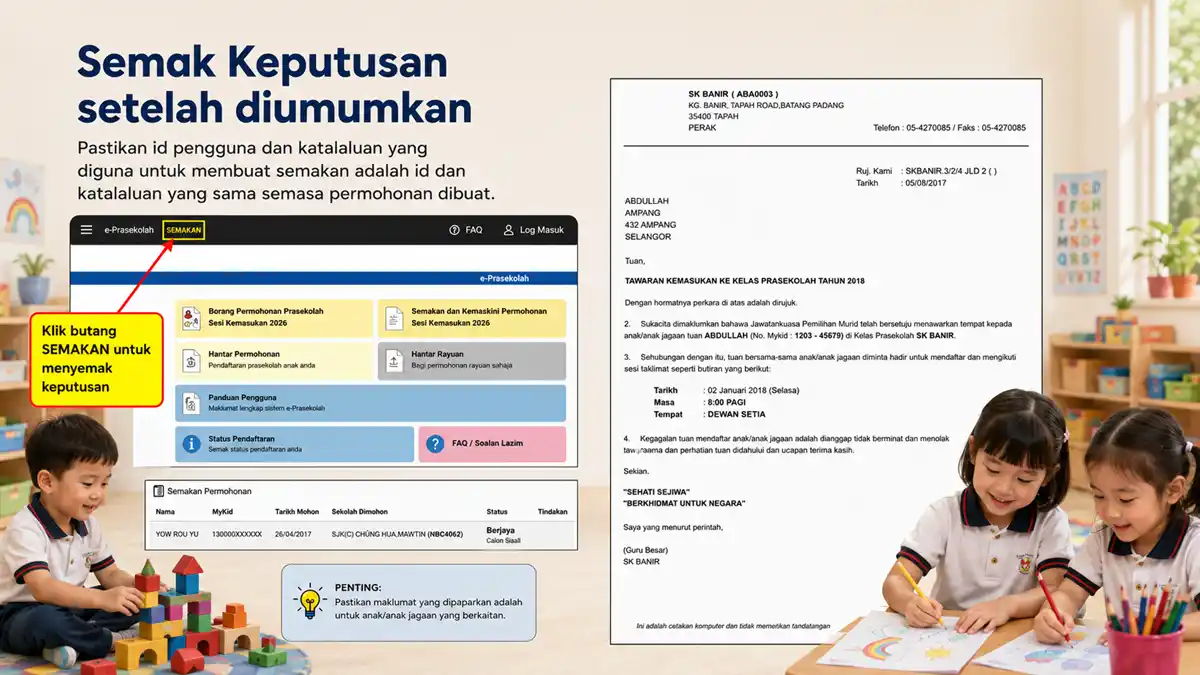 semakan keputusan prasekolah
