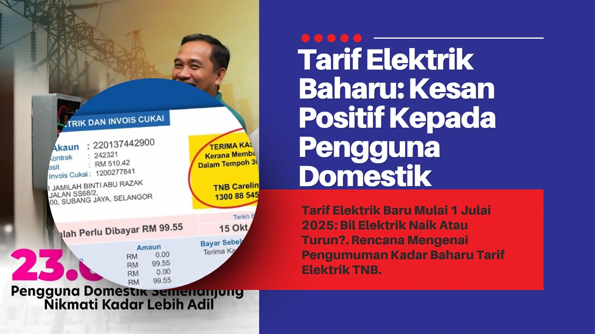 tarif harga bil elektrik tnb baru