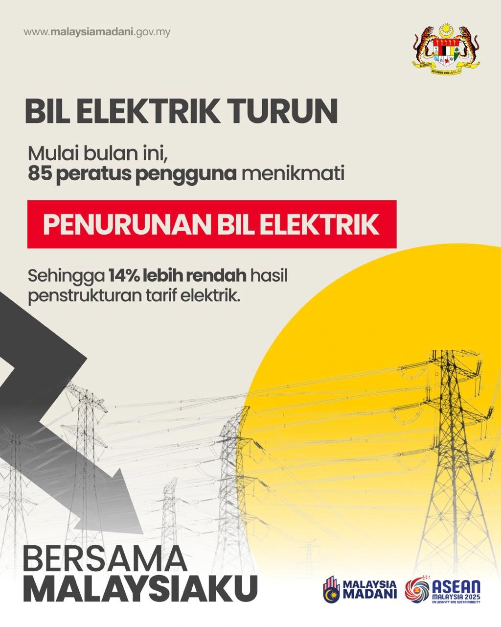 bil elektrik turun