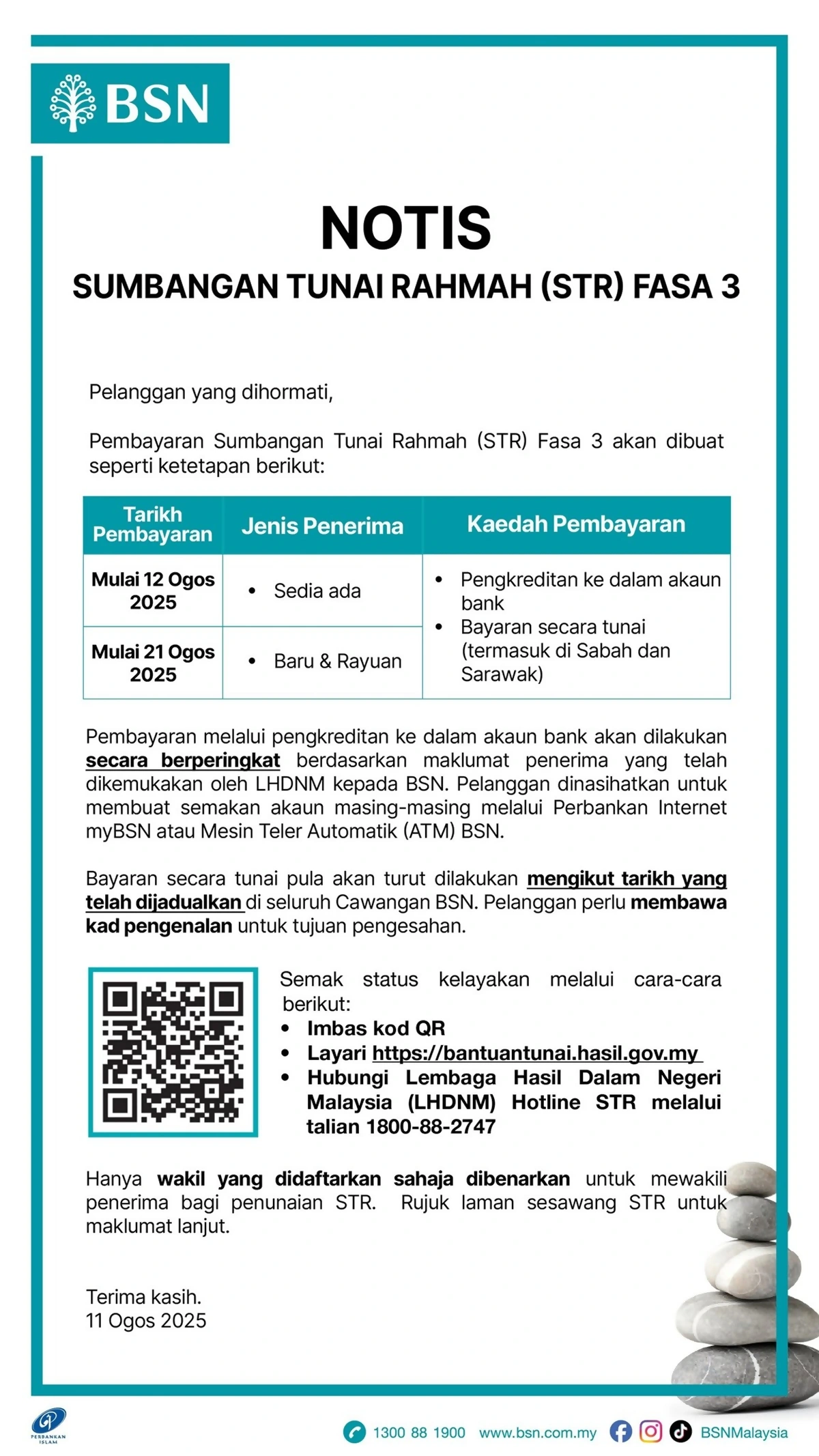 bsn bayaran str 2025 fasa 3