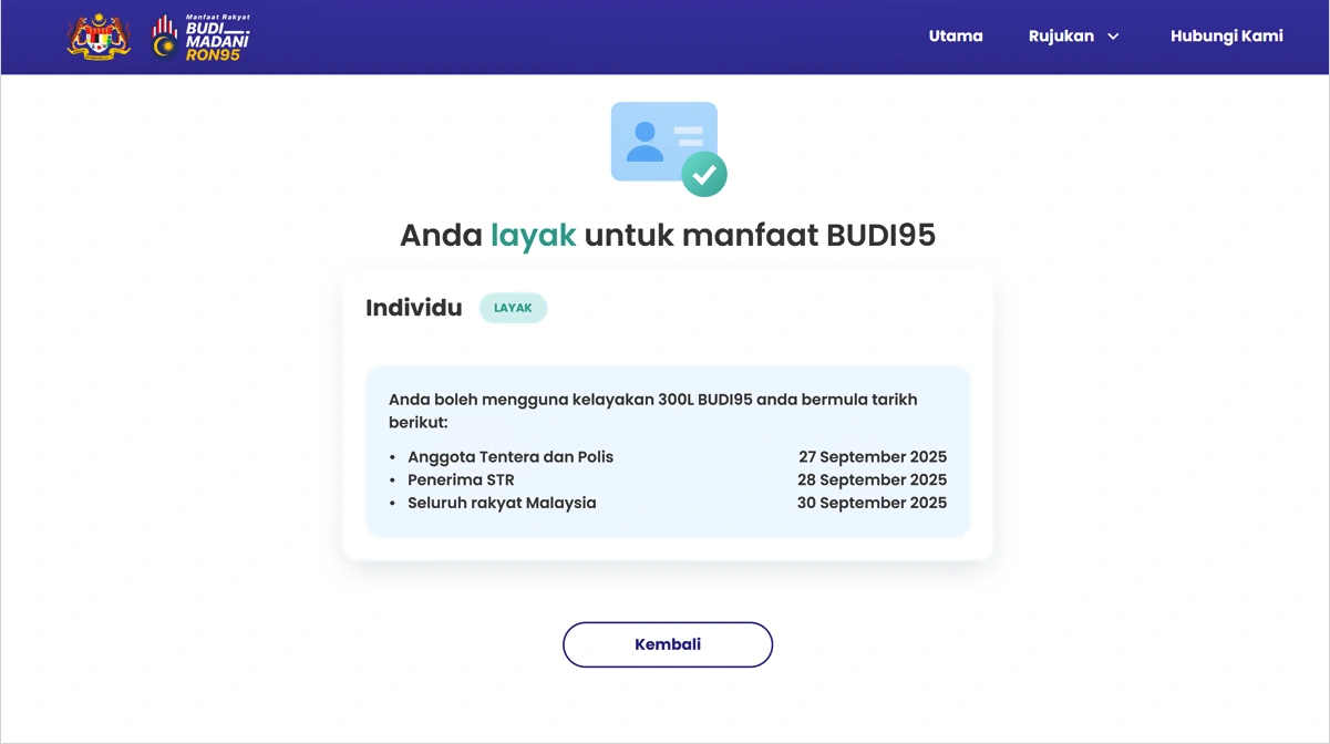 result check budi95