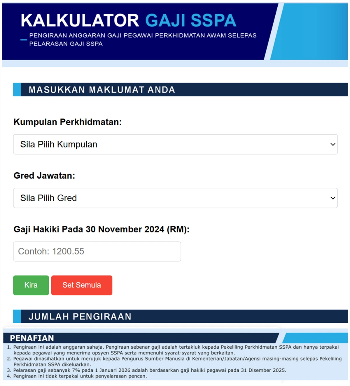 kalkulator gaji sspa