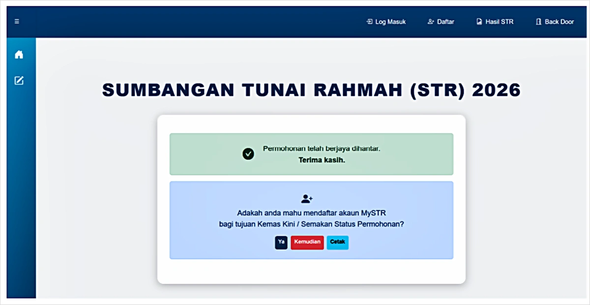 permohonan str 2026 berjaya