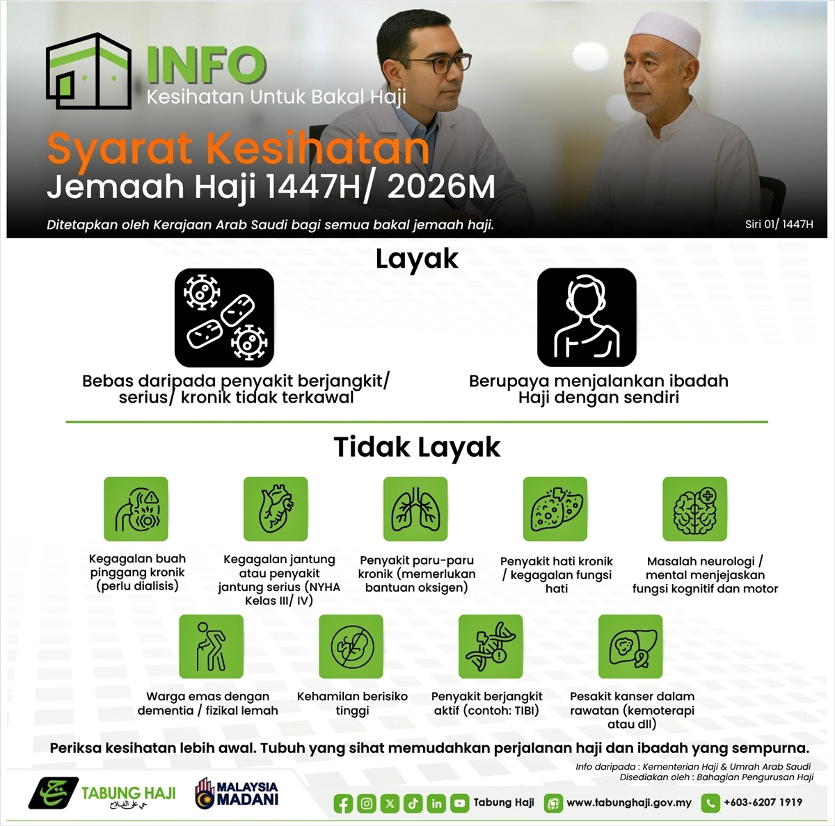 syarat kesihatan layak tunai haji