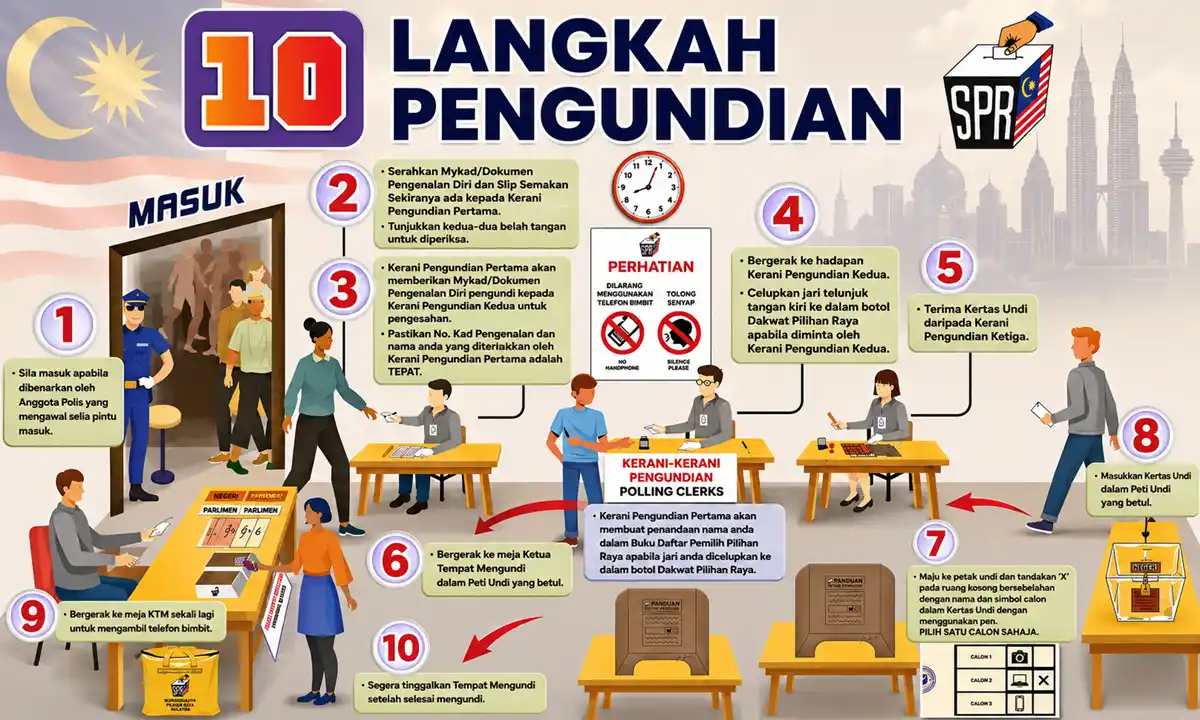 cara pangkah kertas undi pilihanraya