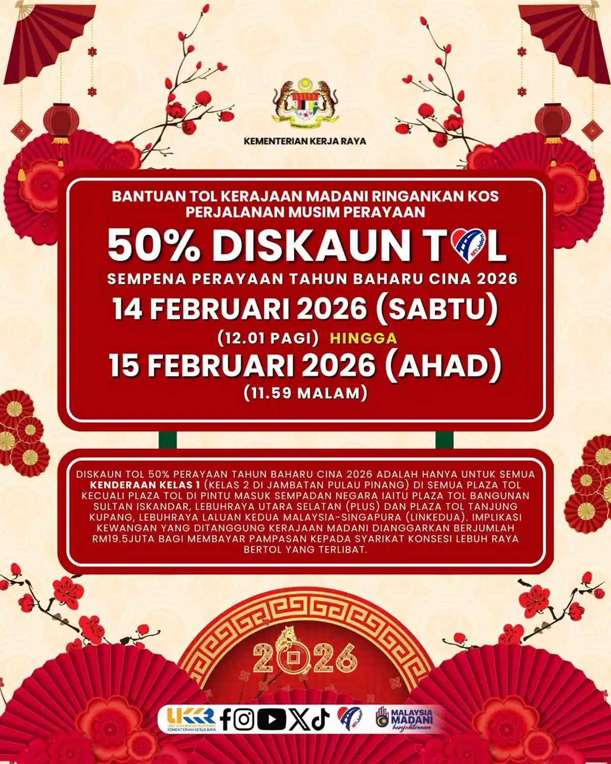diskaun tol raya cina 2026