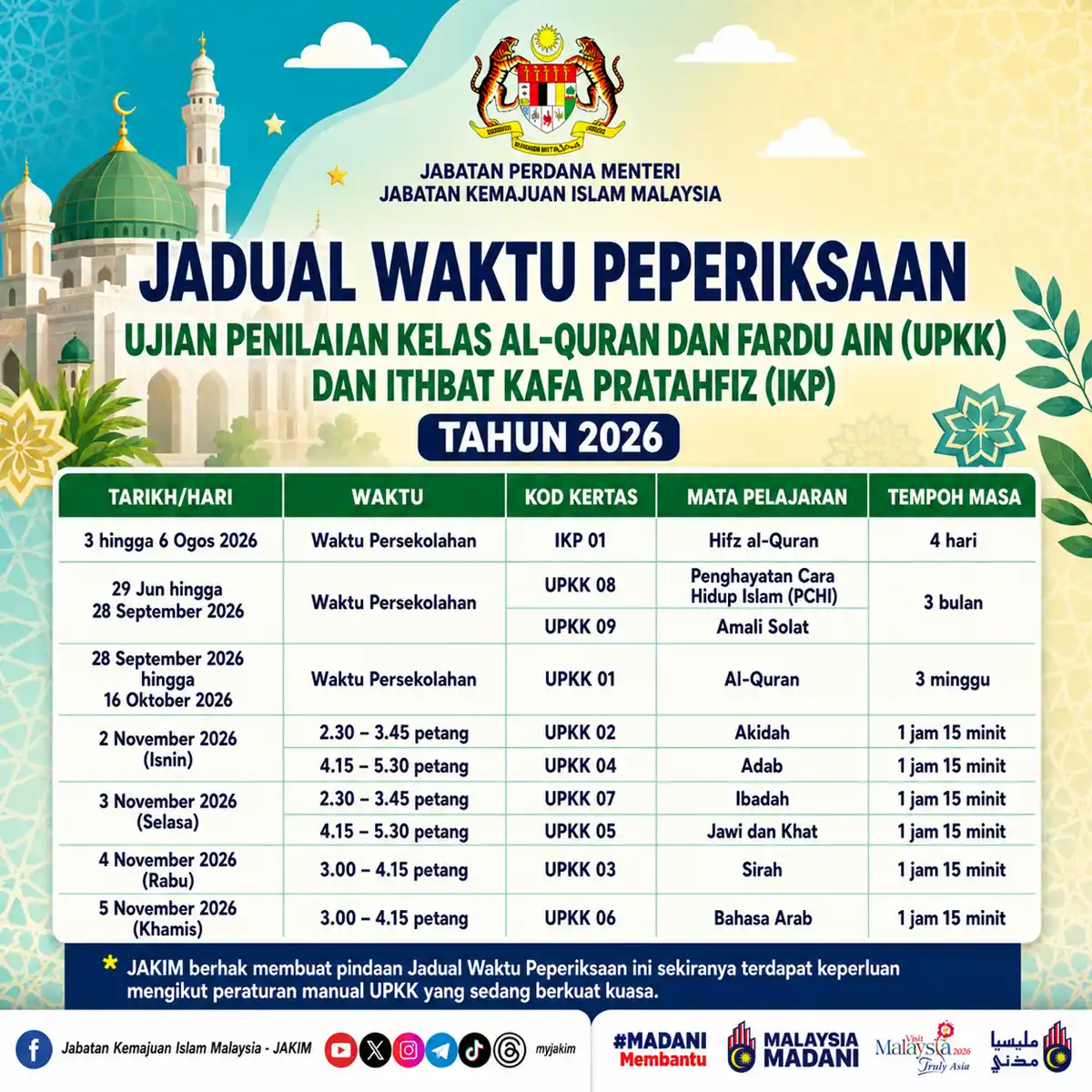 jadual upkk 2026