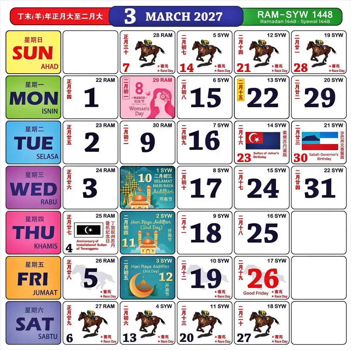 kalendar kuda mac 2027