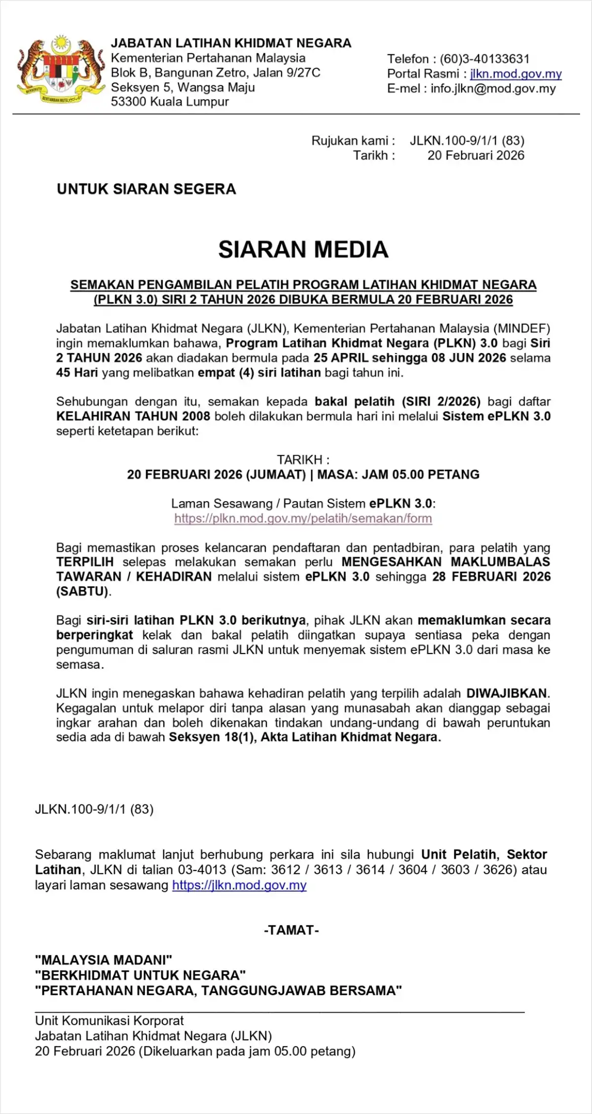 kenyataan media plkn 2026 siri 2