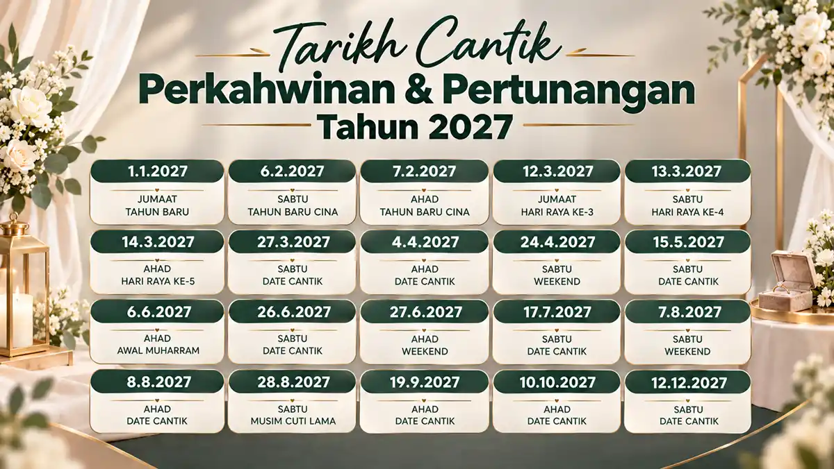 tarikh cantik nikah tunang 2027