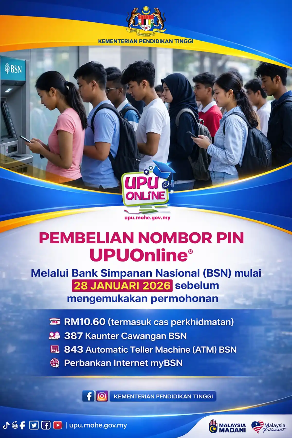tarikh pembelian no unik id upu online bsn