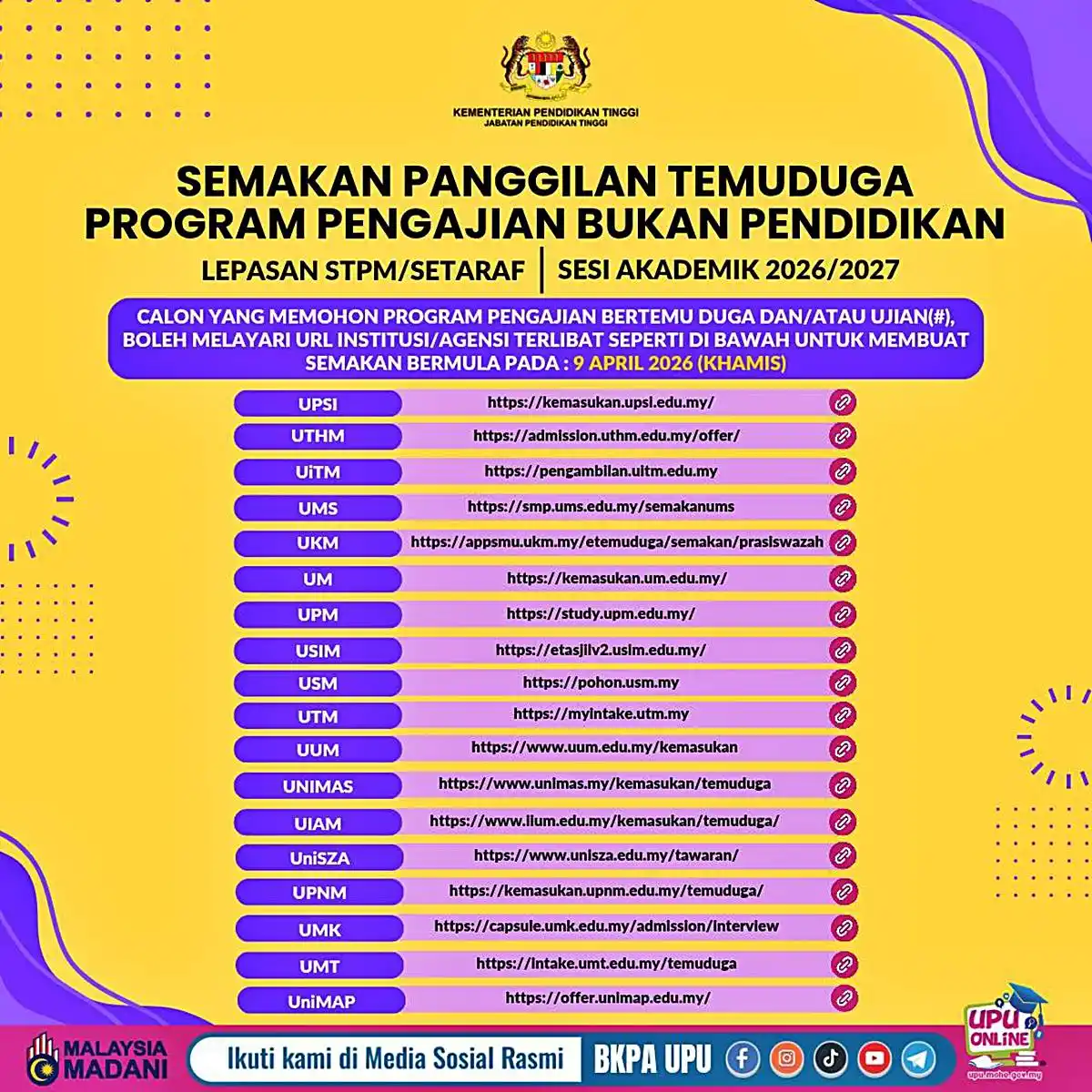 upu interview stpm 2026