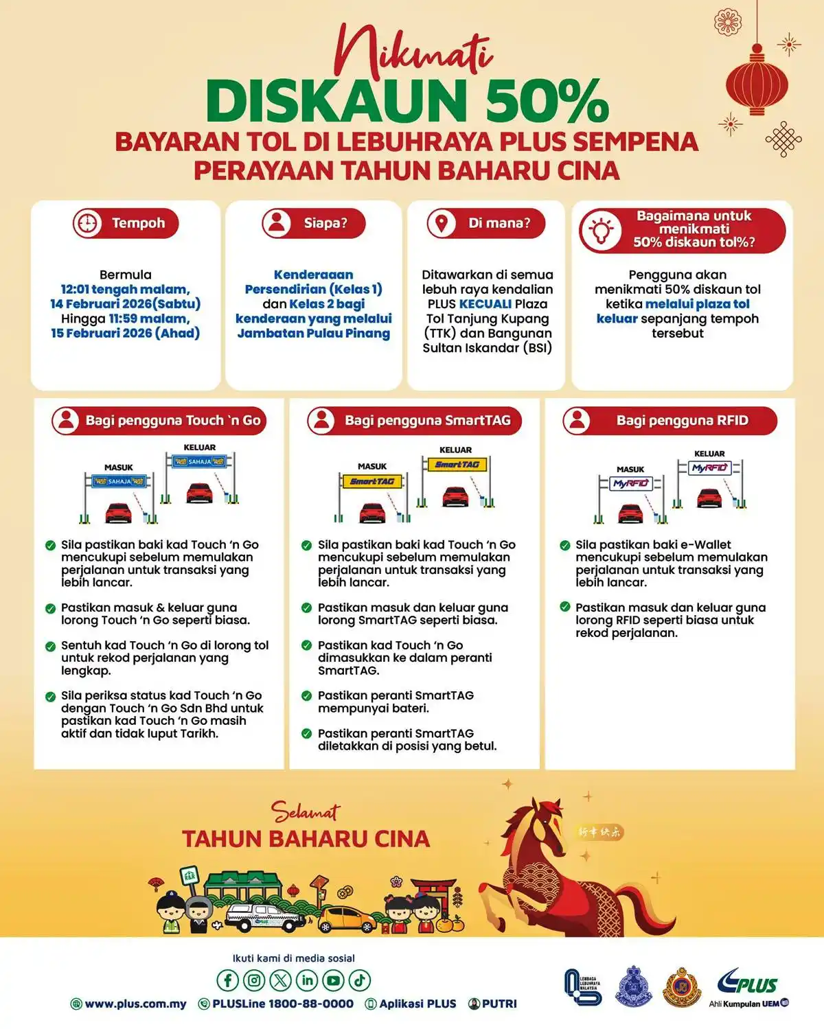 diskaun tol plus raya cina 2026