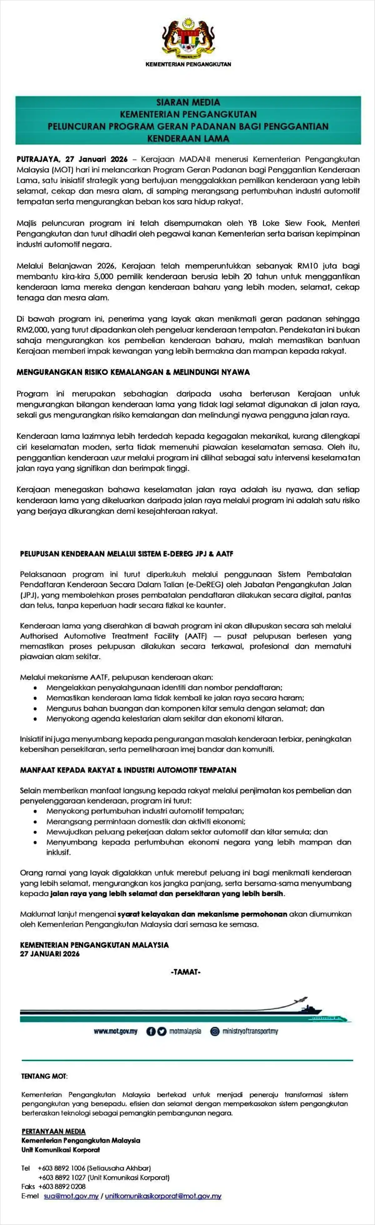 kenyataan mot geran padanan