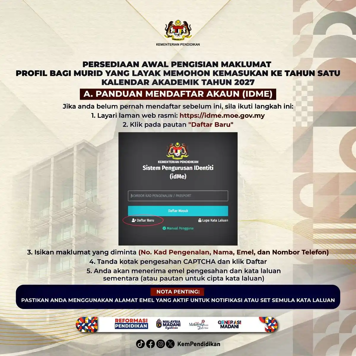 pendaftaran tahun 1 2027 2