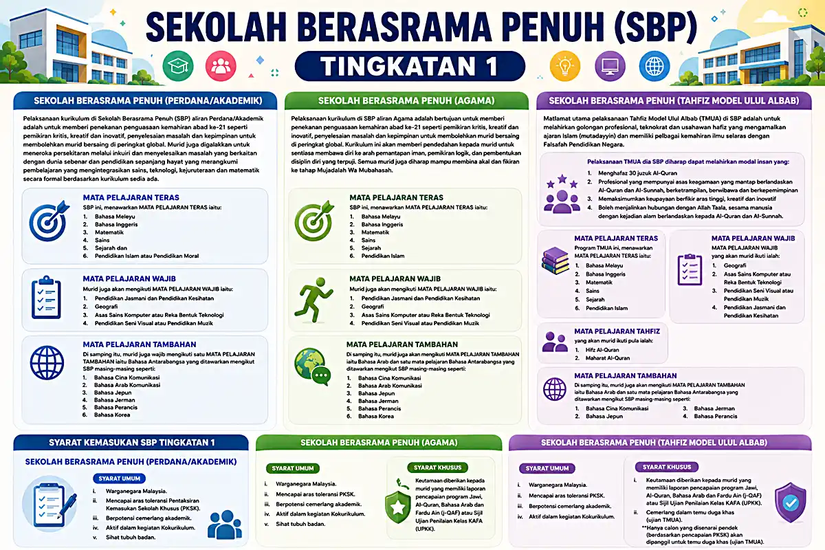 syarat kemasukan sbp tingkatan 1