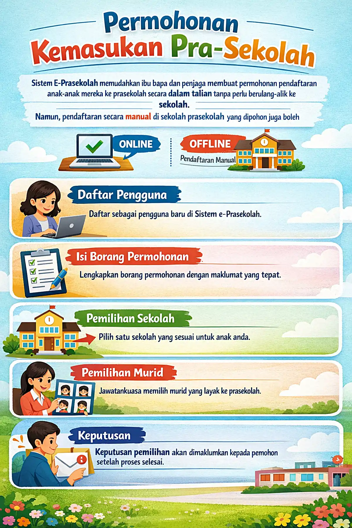 cara permohonan prasekolah