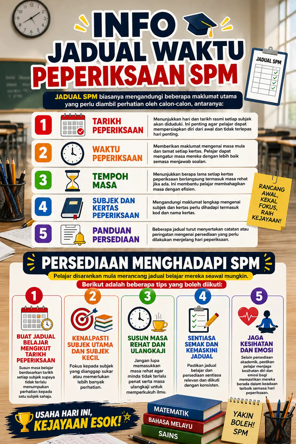 isi penting jadual exam spm