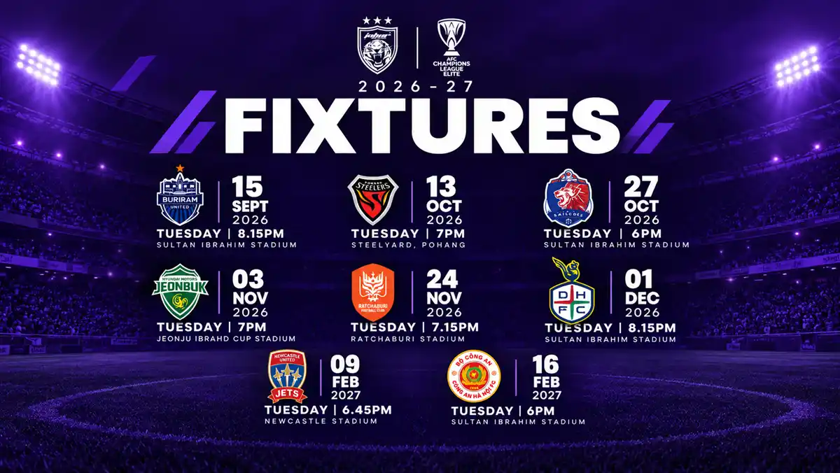 jadual jdt acle 2026 2027