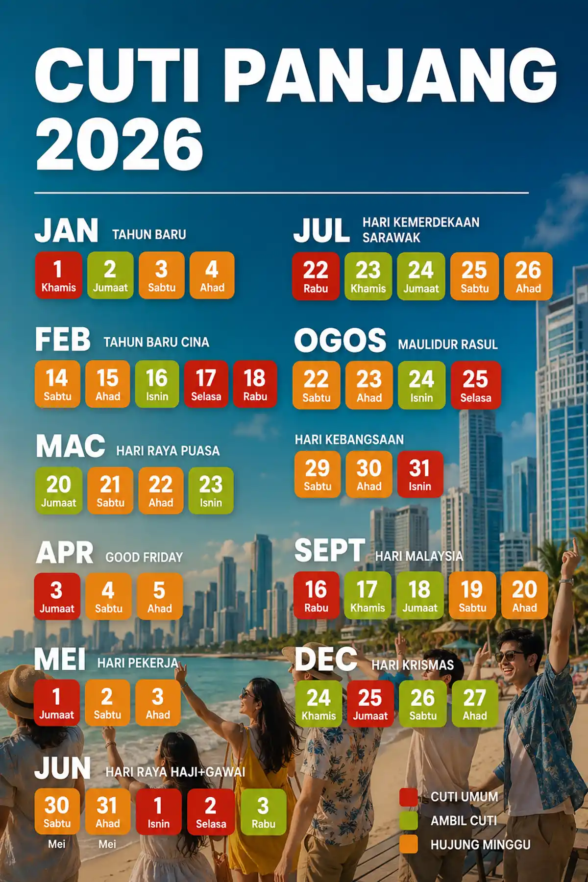 cuti panjang 2026 terkini