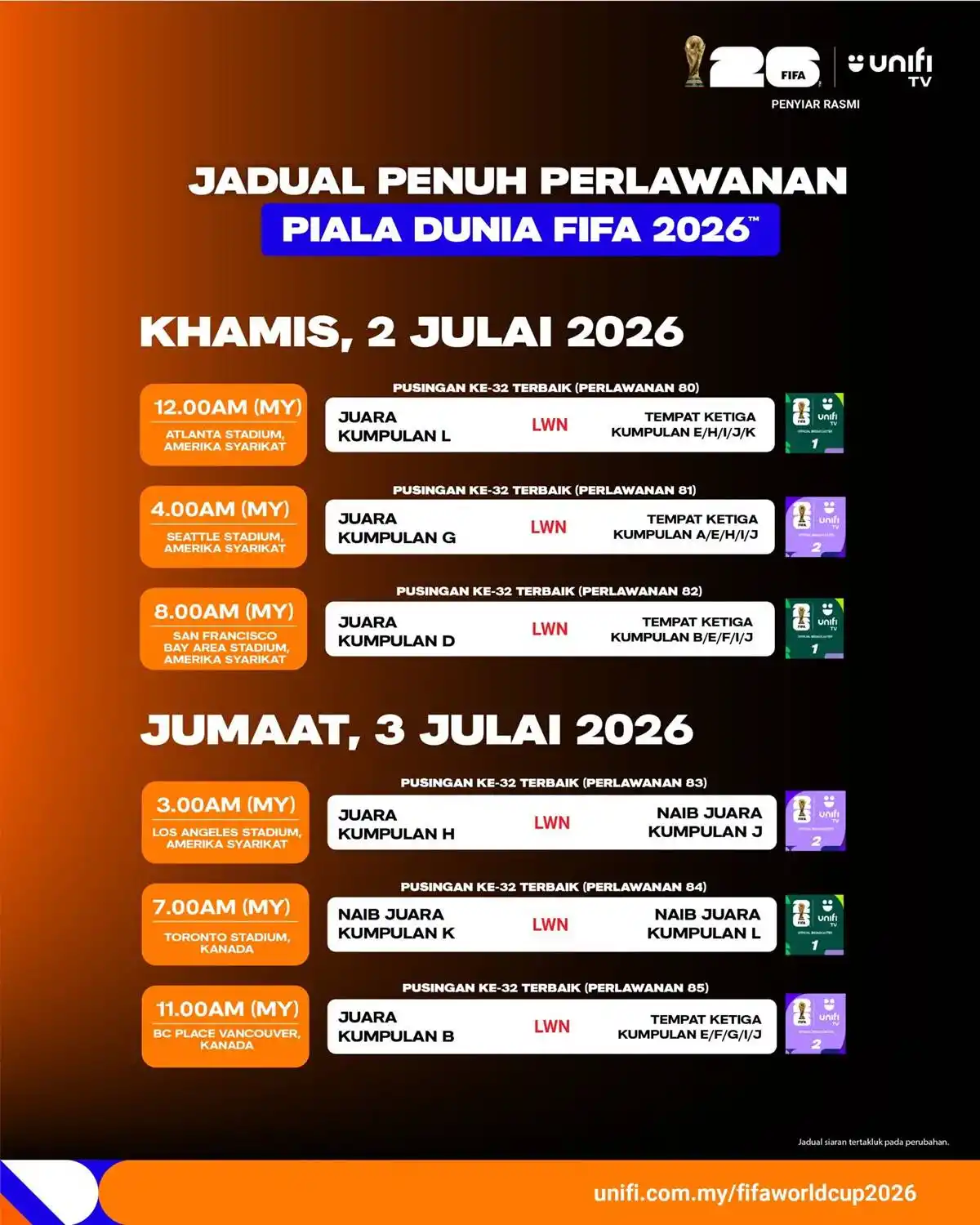 jadual siaran langsung piala dunia 2026 unifi tv 12