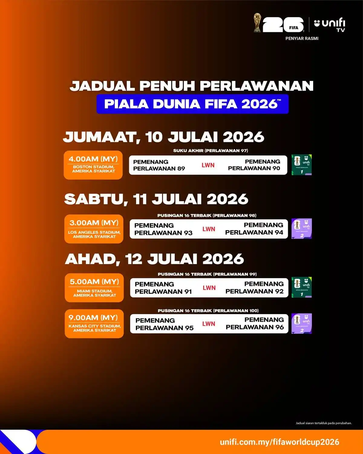 jadual siaran langsung piala dunia 2026 unifi tv 15