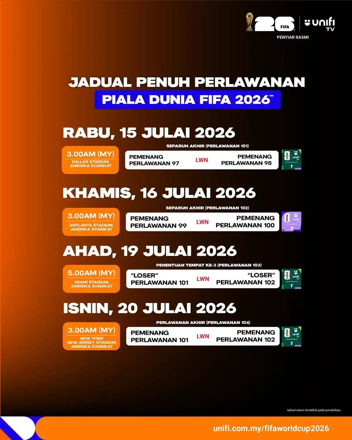 jadual siaran langsung piala dunia 2026 unifi tv 16