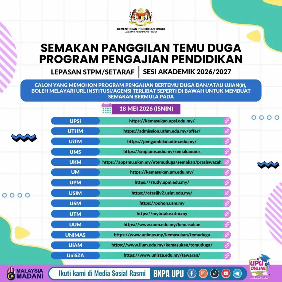temu duga pendidikan upu 2026 stpm