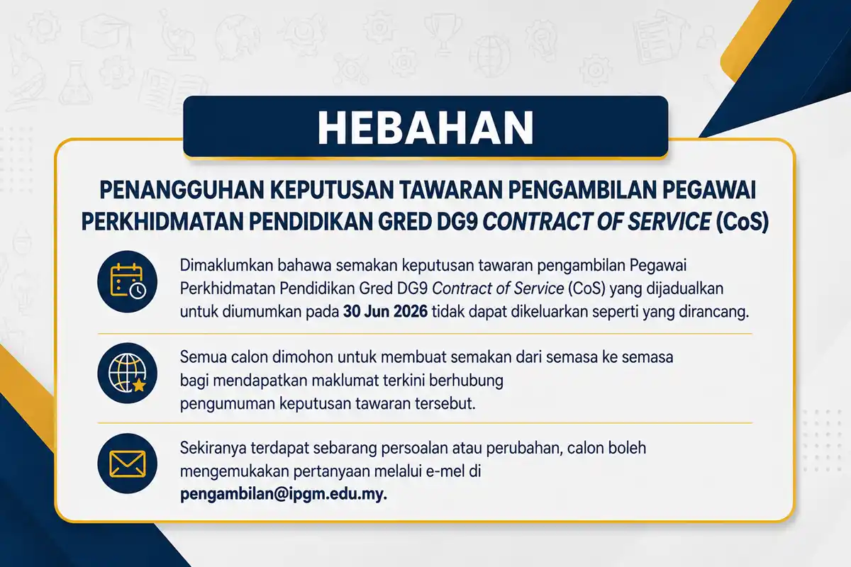hebahan info semasa guru cos 2026
