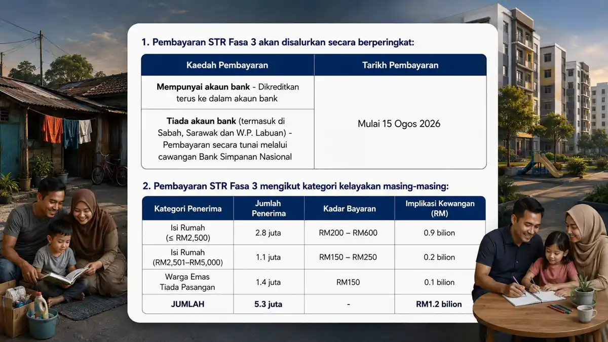 tarikh bayaran str 2026 fasa 3