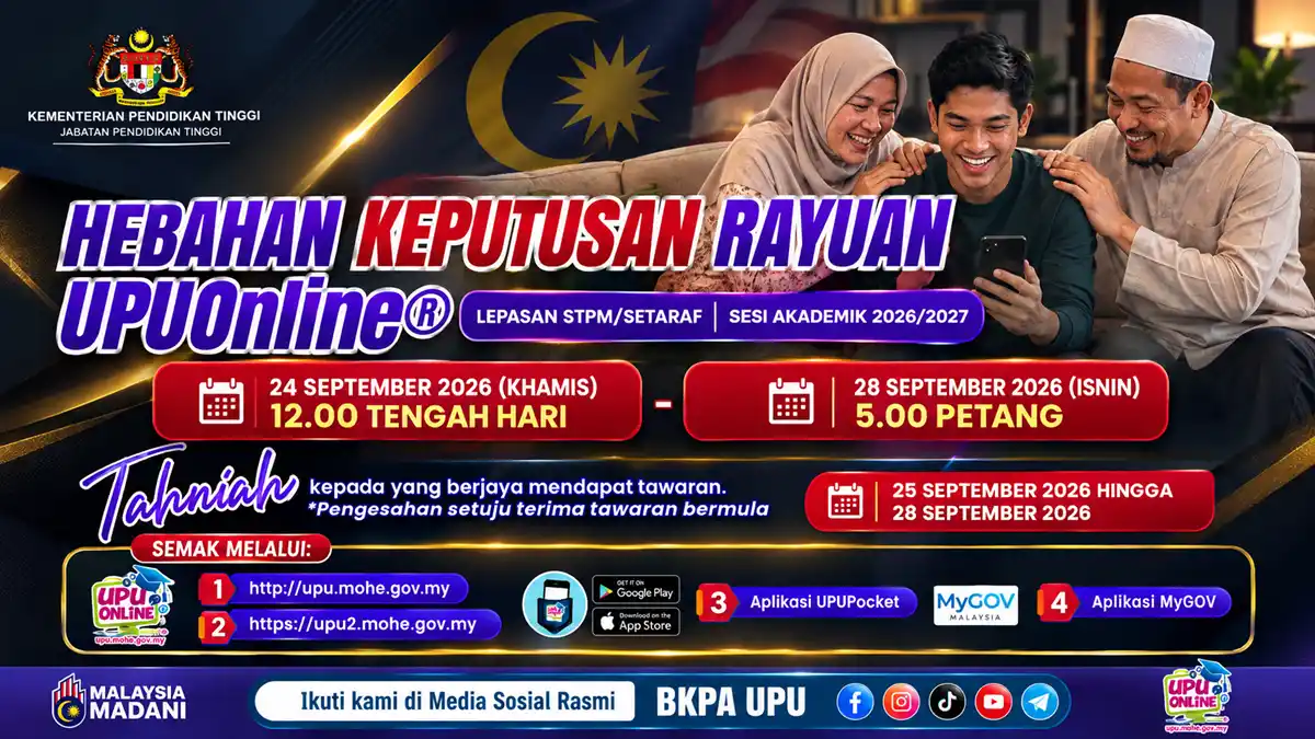 result rayuan upu online 2026 stpm