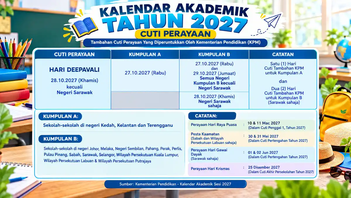 cuti sekolah perayaan 2027 2